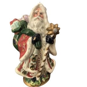 Fitz and Floyd Florentine Santa Saint Nick  Annual Christmas Ornament 1998 HTF